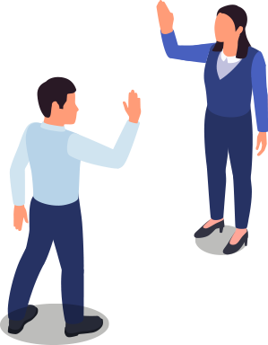 挨拶している人